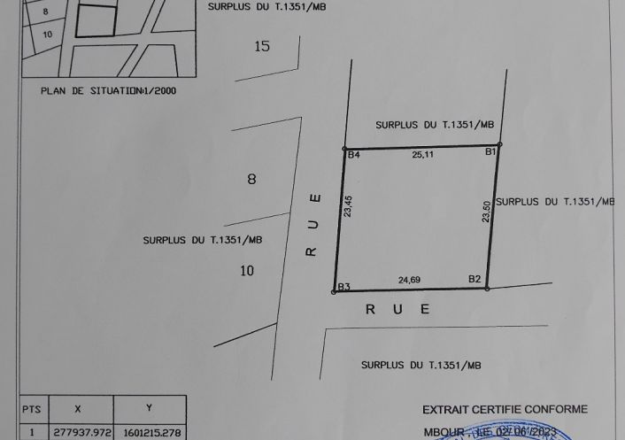 à vendre Terrain constructible Ngaparou