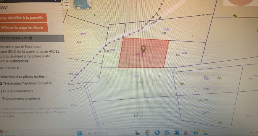 vente Terrain de loisir Vic Le Fesq