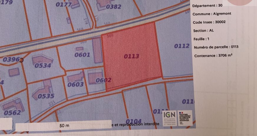 vente Terrain constructible Aigremont