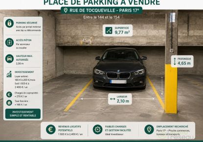 vente Parking intérieur Paris 17eme Arrondissement