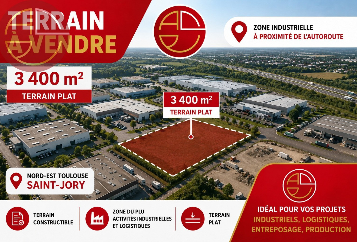 vente Terrain industriel Saint-jory - Photo 2