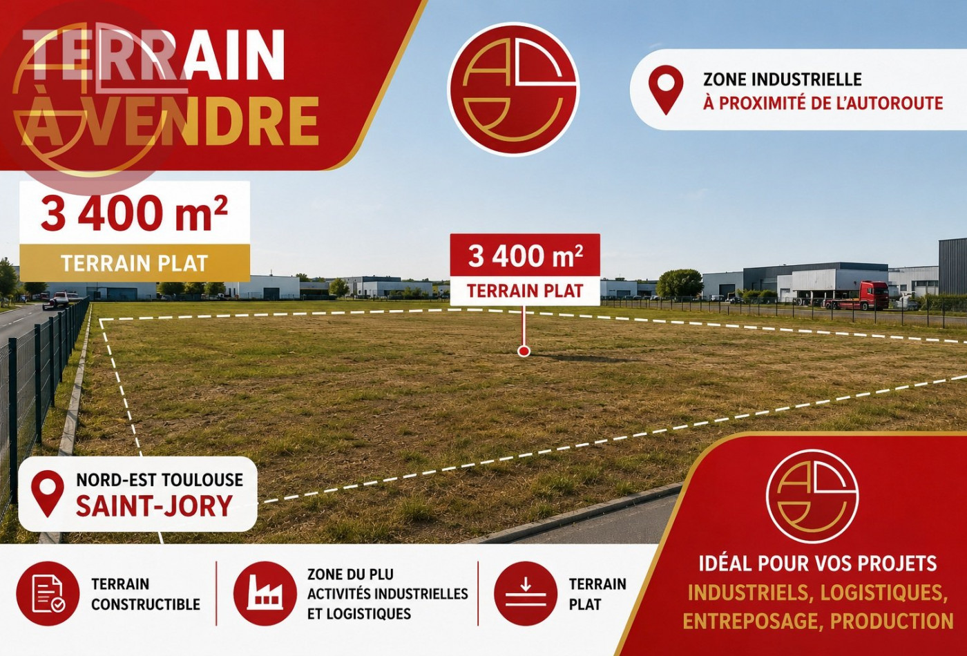 vente Terrain industriel Saint-jory - Photo 1