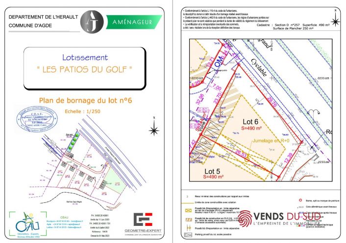 vente Terrain constructible Agde