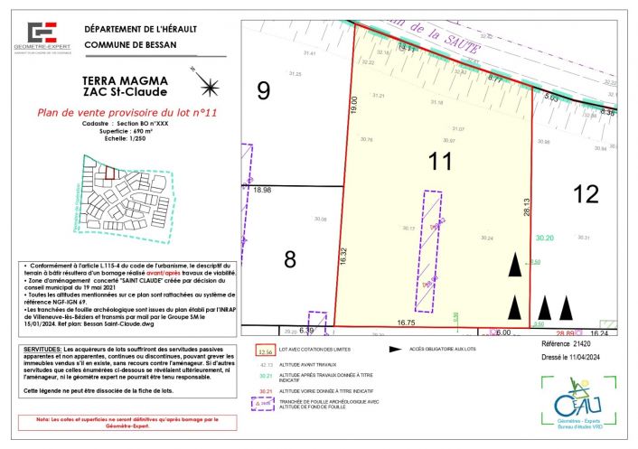 vente Terrain constructible Bessan