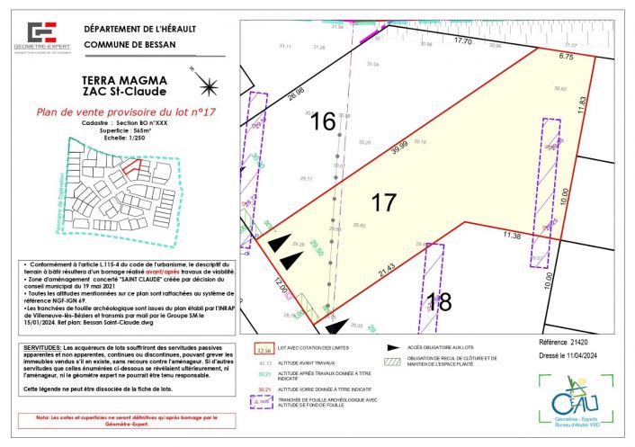 vente Terrain constructible Bessan