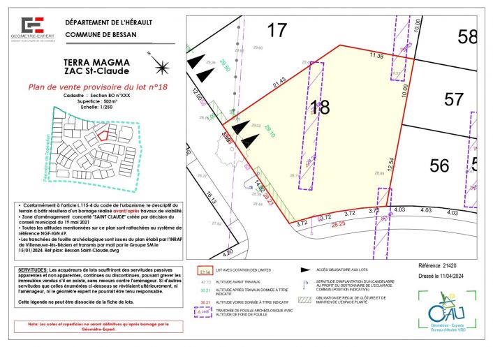 vente Terrain constructible Bessan