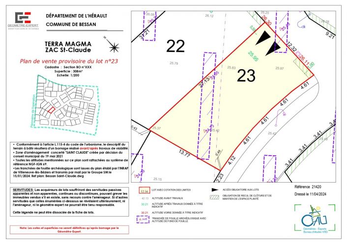 vente Terrain constructible Bessan