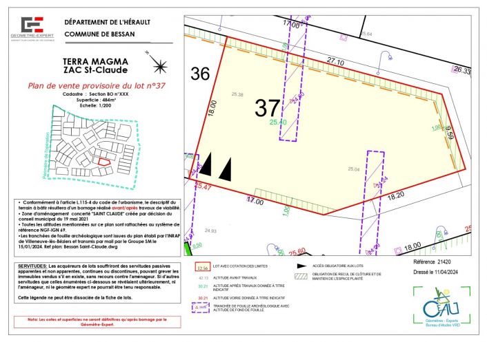 vente Terrain constructible Bessan
