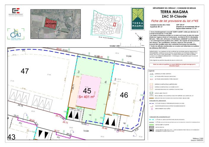 vente Terrain constructible Bessan