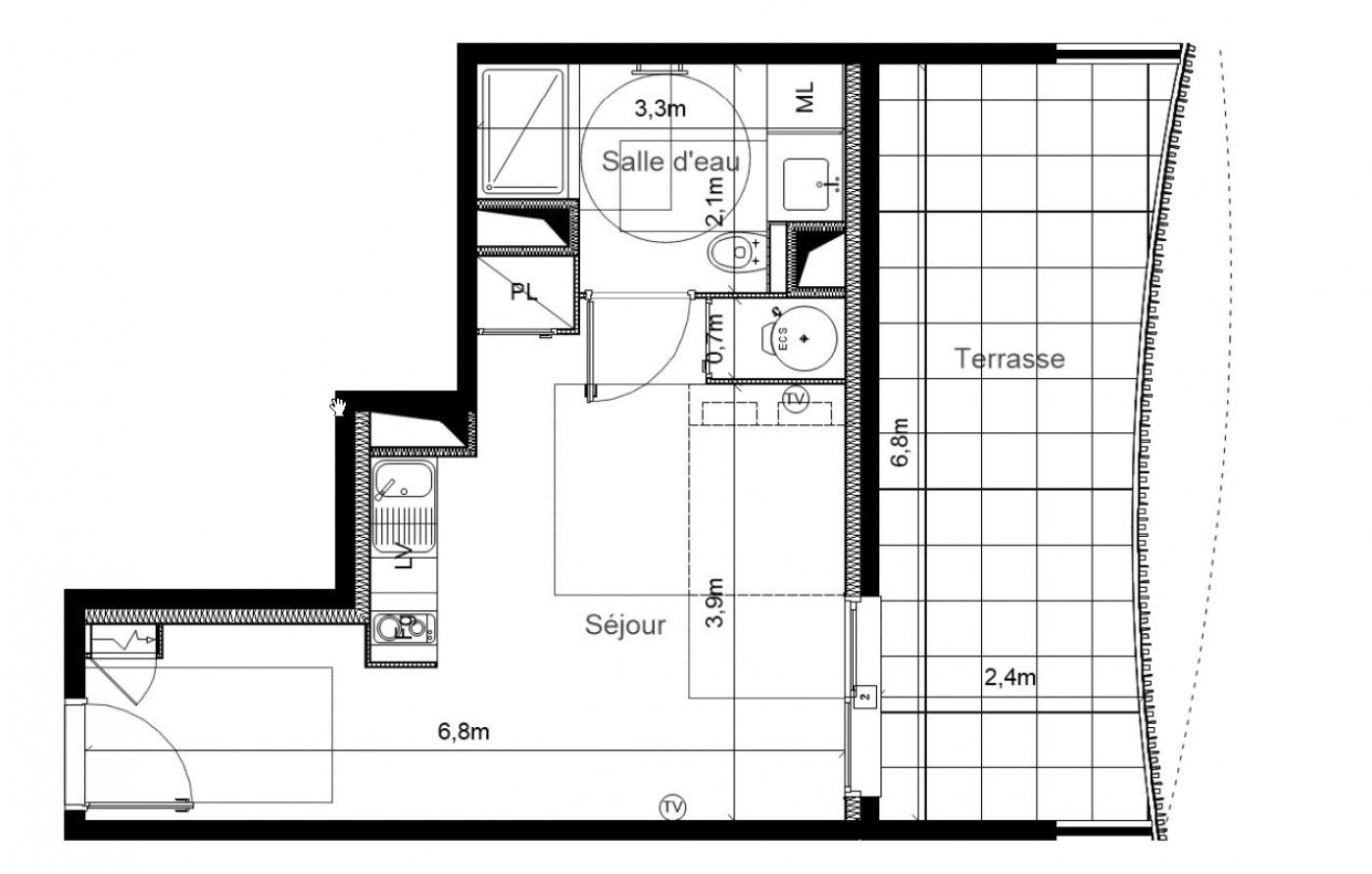 location Appartement terrasse Serignan - Photo 6