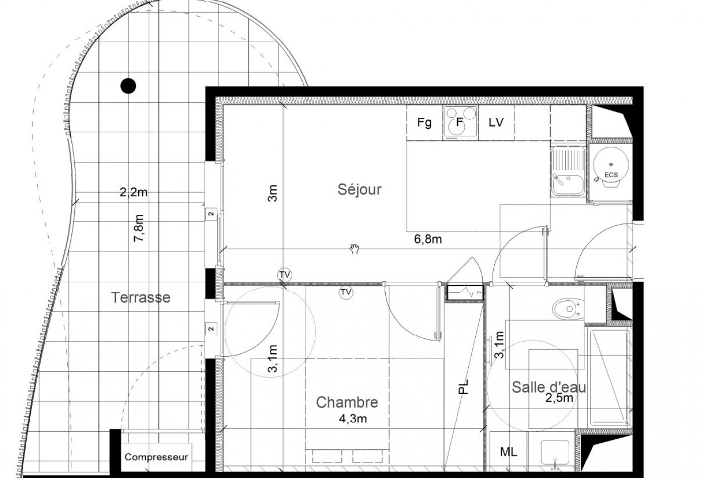 location Appartement terrasse Serignan - Photo 5