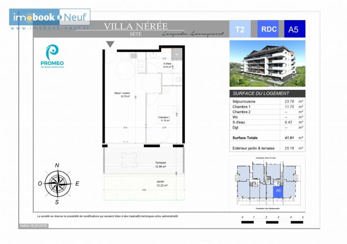 vente Appartement en frais réduits Sete