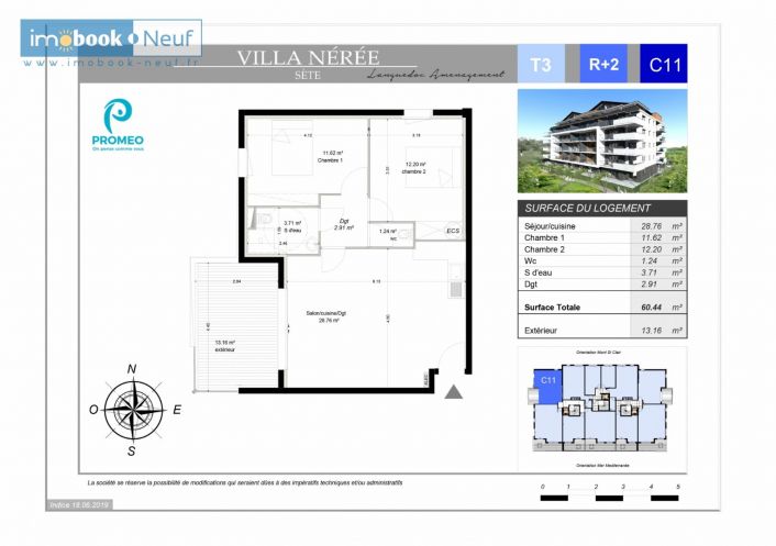 vente Appartement en frais réduits Sete