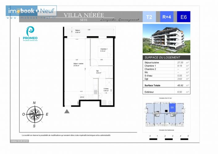 vente Appartement en frais réduits Sete