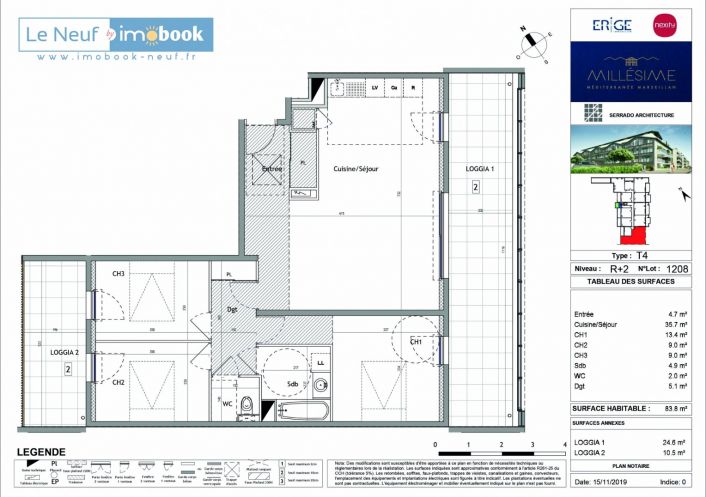 vente Appartement en frais réduits Marseillan