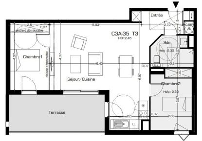 vente Appartement terrasse Beziers