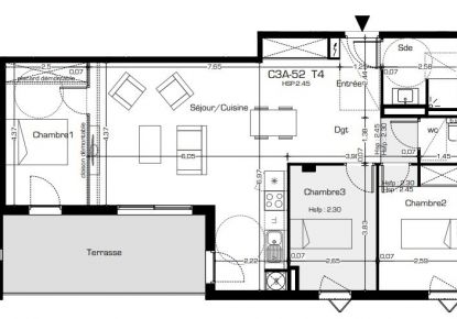 vente Appartement terrasse Beziers