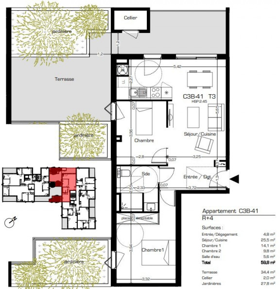 vente Appartement terrasse Beziers - Photo 1