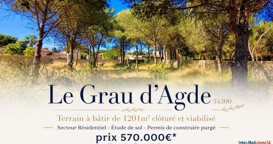 vente Terrain constructible Le Grau D'agde