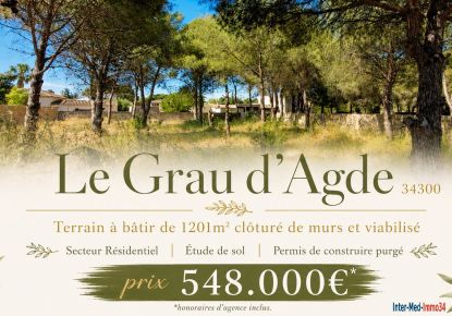 vente Terrain constructible Le Grau D'agde
