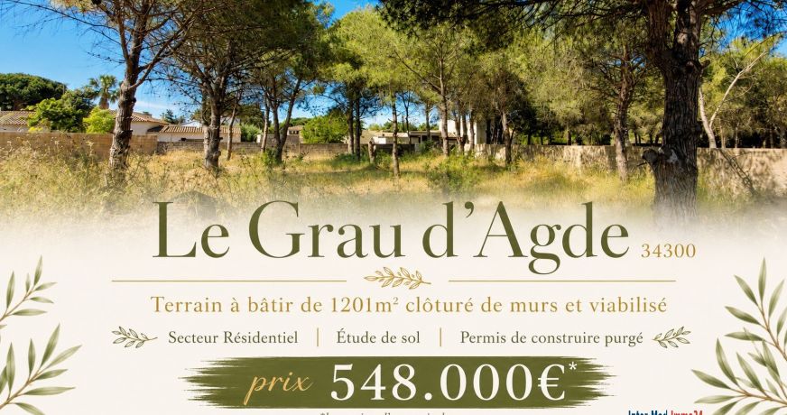 vente Terrain constructible Le Grau D'agde