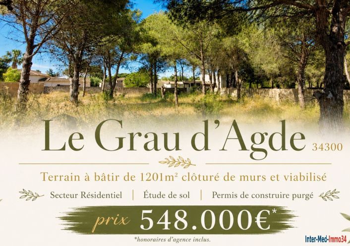 à vendre Terrain constructible Le Grau D'agde