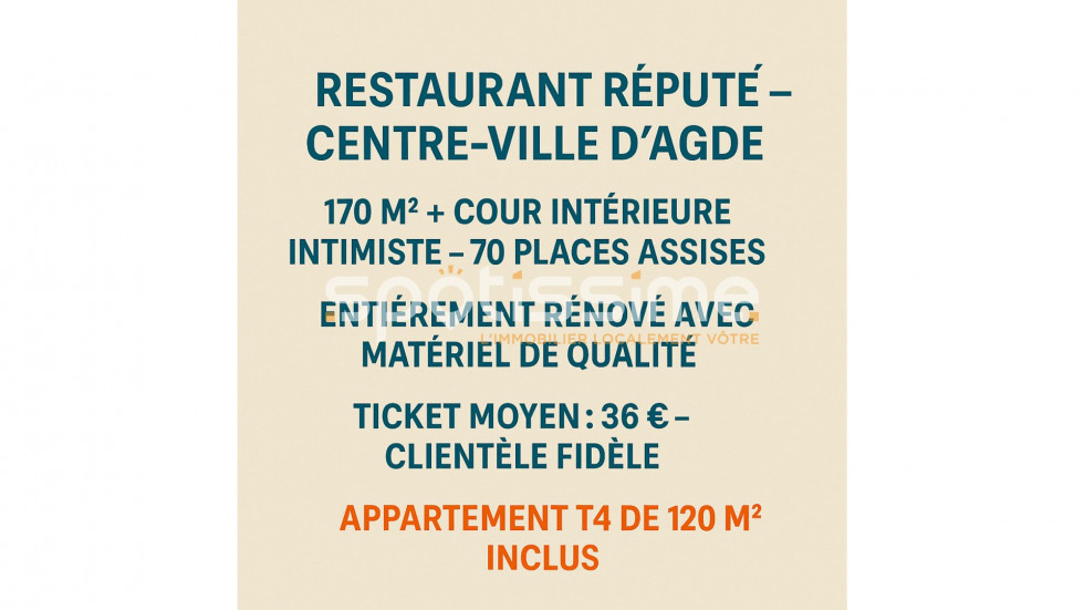 vente Restaurant Agde - Photo 1
