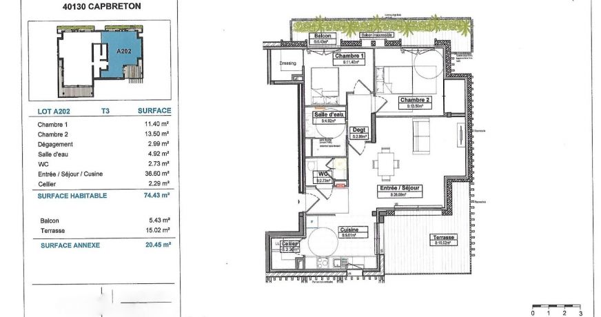 vente Appartement terrasse Capbreton