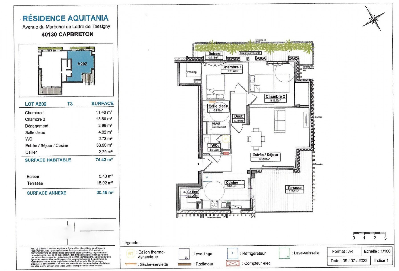 vente Appartement terrasse Capbreton - Photo 2