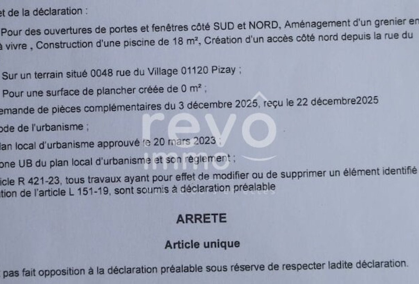 vente Maison Pizay - Photo 4