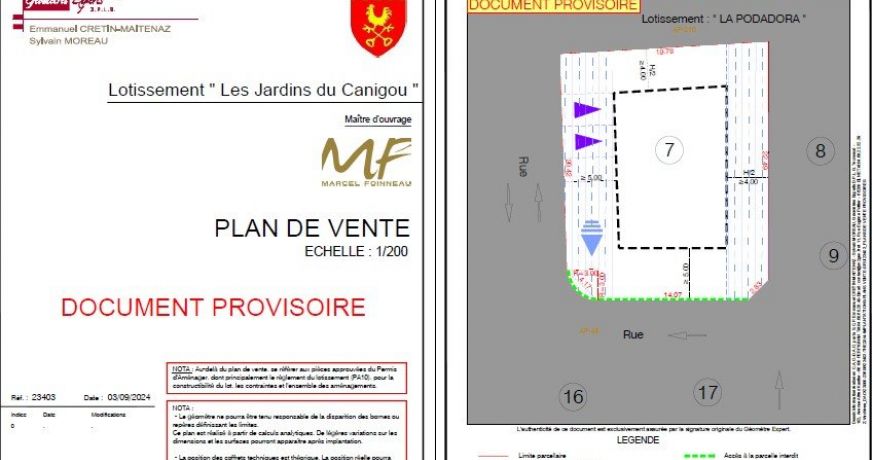 vente Terrain en lotissement Theza