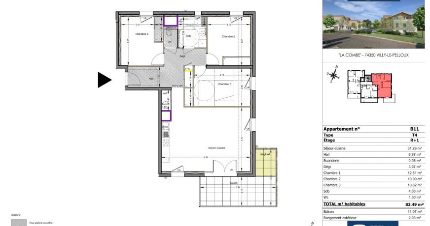 vente Appartement en frais réduits Villy Le Pelloux