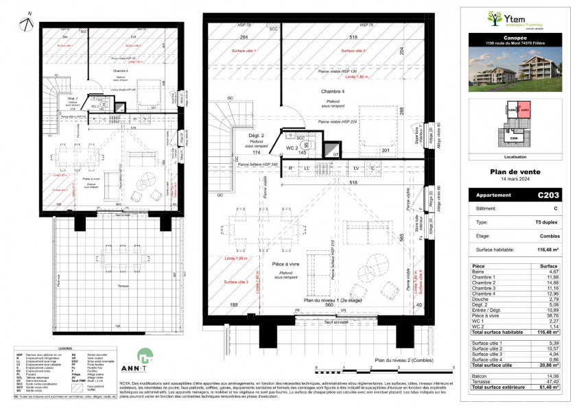 vente Appartement en frais réduits Filliere - Photo 3