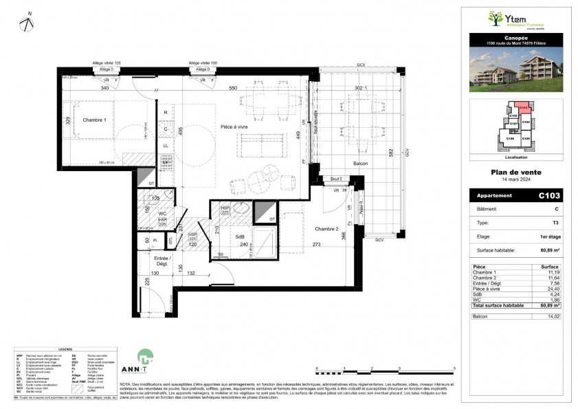 vente Appartement en frais réduits Filliere - Photo 2