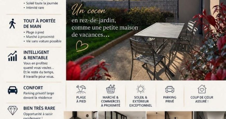 vente Appartement en rez de jardin Dinard