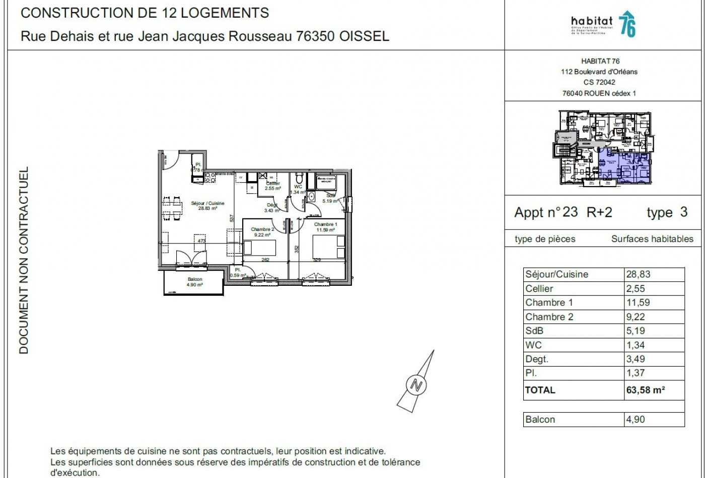 location Appartement Oissel - Photo 3