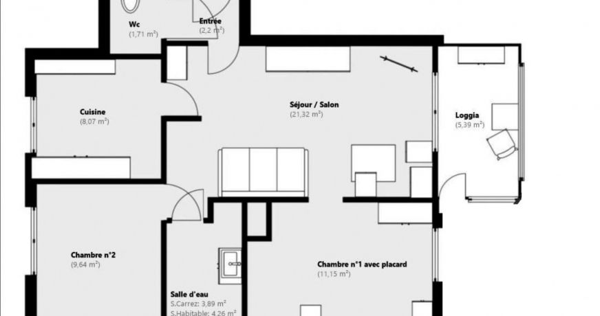 vente Appartement en rez de jardin Les Lones