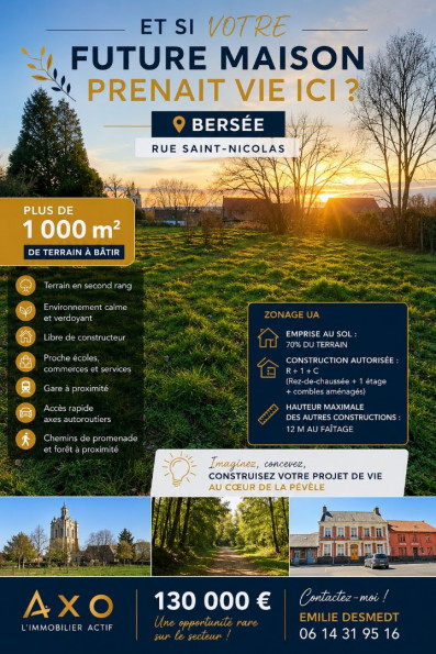 vente Terrain Bersee - Photo 1