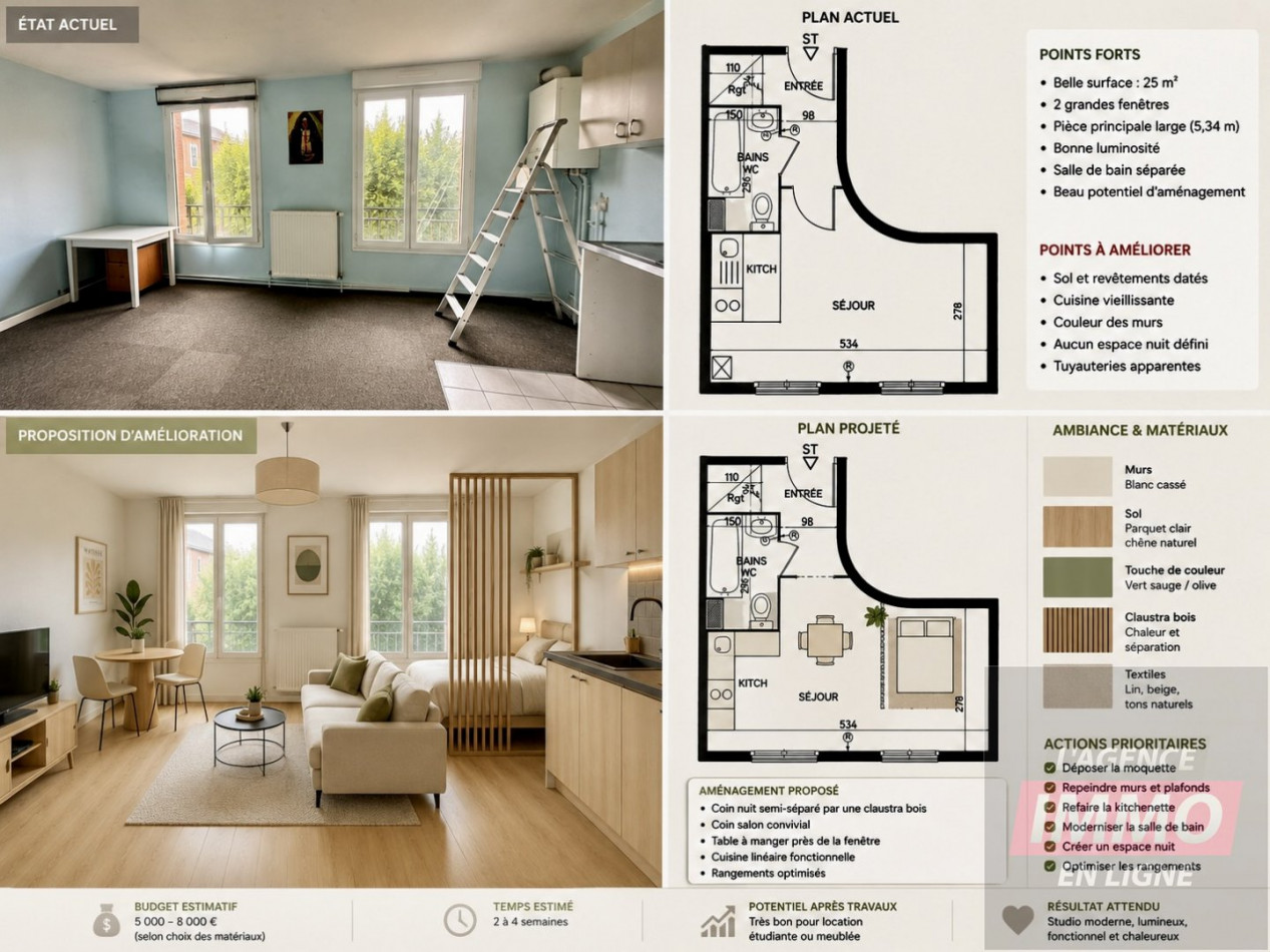 vente Studio Cergy - Photo 2