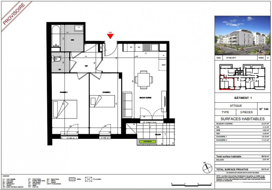 plan appartement 58m2