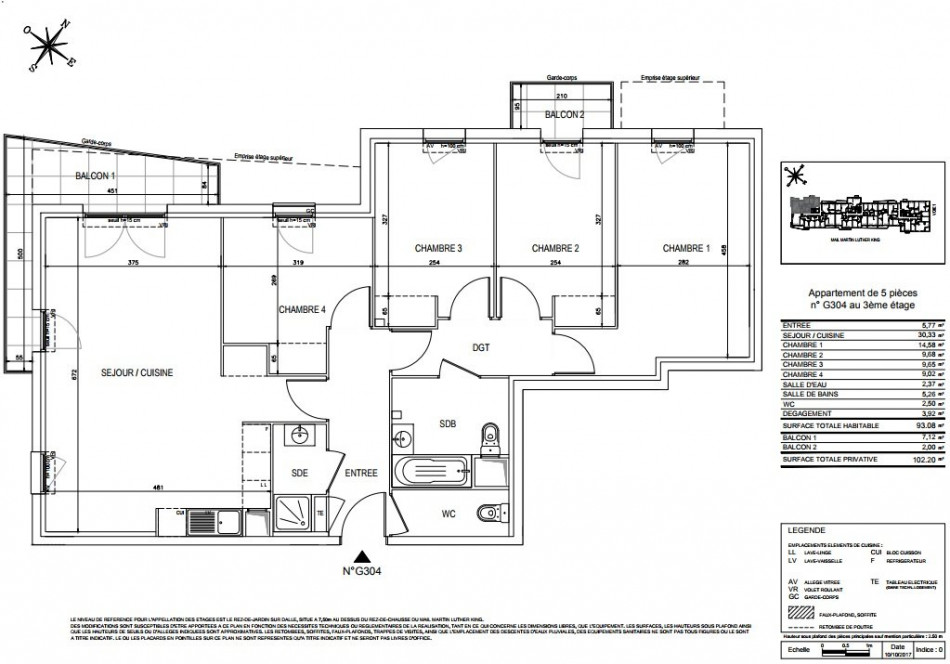 plan appartement 93 m2