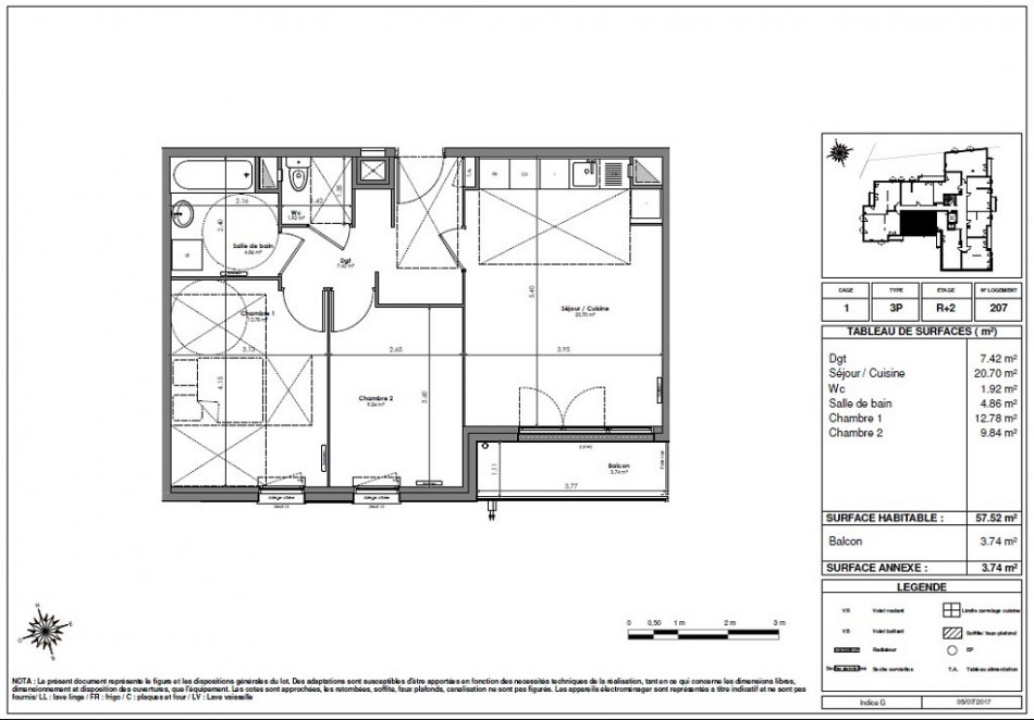 plan appartement 58m2