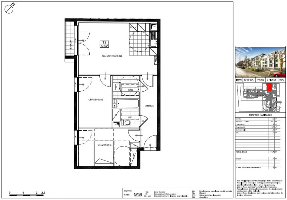 plan appartement 58m2