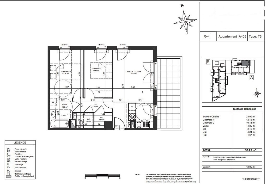 plan appartement 58m2