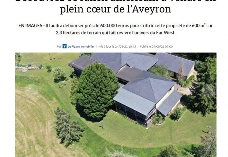 Un ranch à vendre au coeur de l'aveyron ? Selection habitat