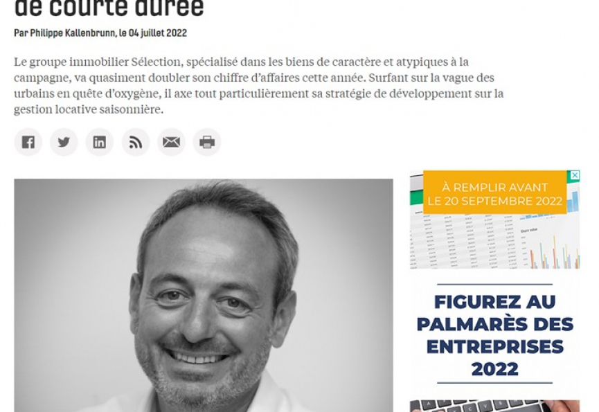 Selection groupe accélère dans la location de courte durée Selection habitat