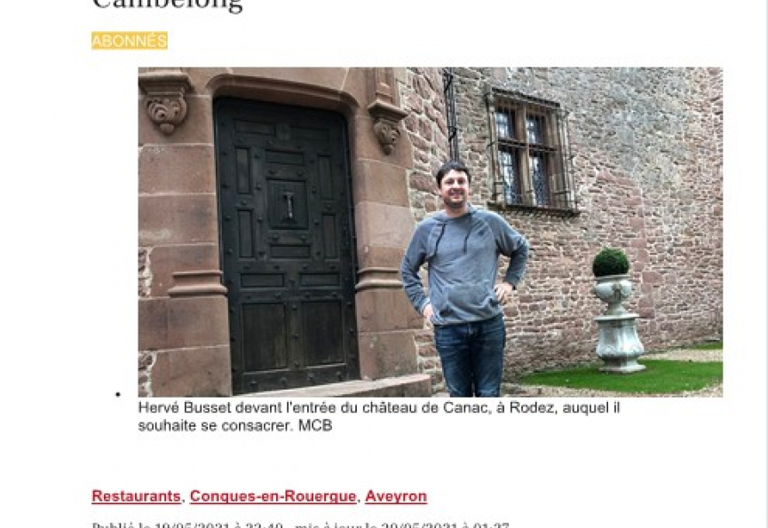 Le chef étoilé hervé busset vend son restaurant de conques, le moulin de cambelong Selection habitat