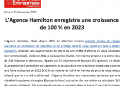 Lagence hamilton enregistre une croissance de 100 % en 2023 Hamilton
