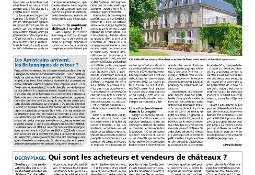 On parle de nous dans la voix du midi du lauragais Selection immobilier