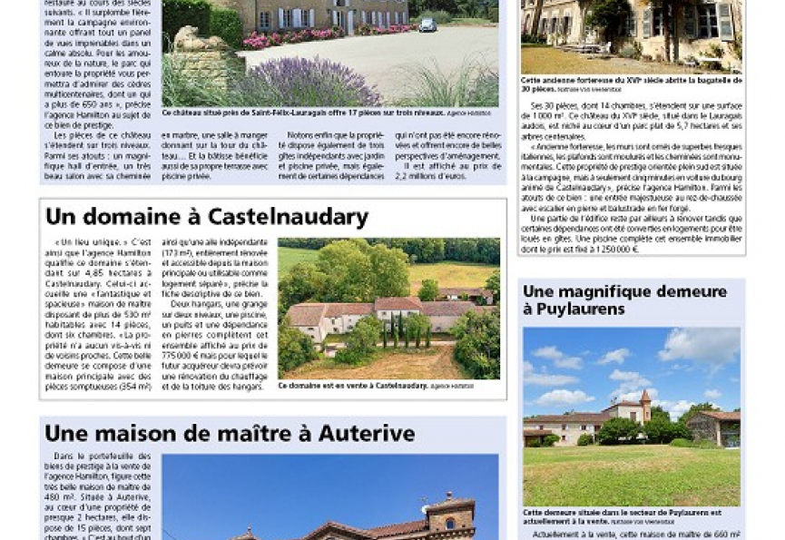 On parle de nous dans la voix du midi du lauragais Selection immobilier